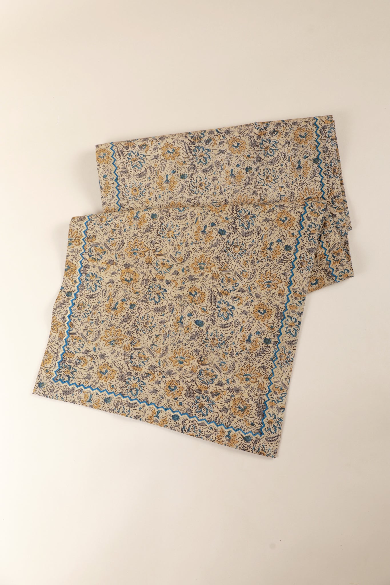 Golden Earth Kalamkari Table Runner