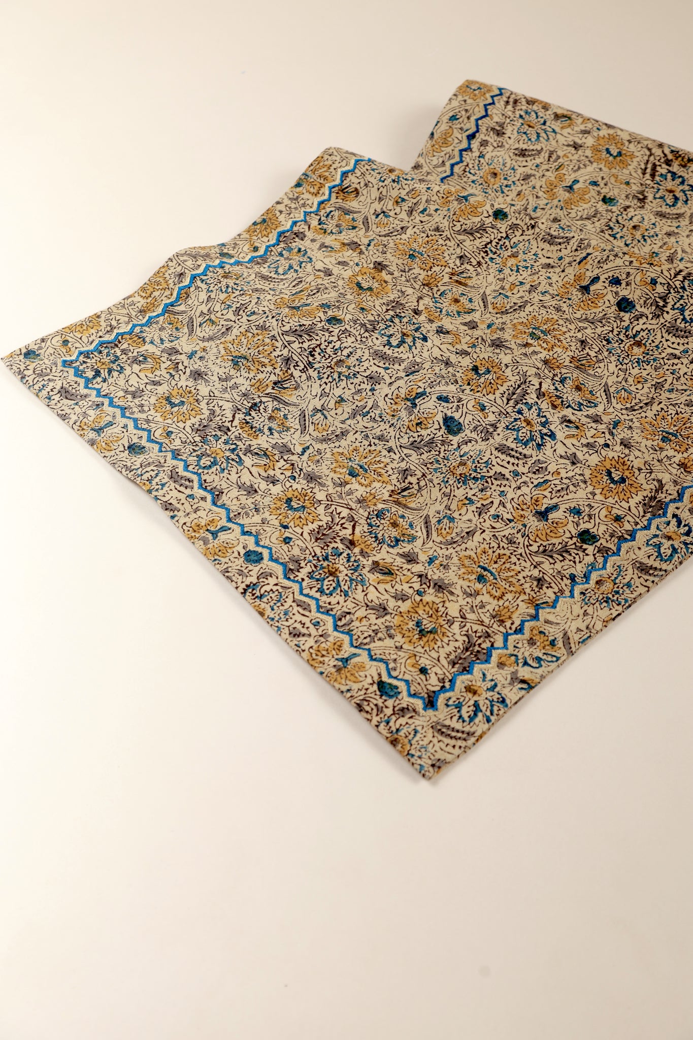 Golden Earth Kalamkari Table Runner