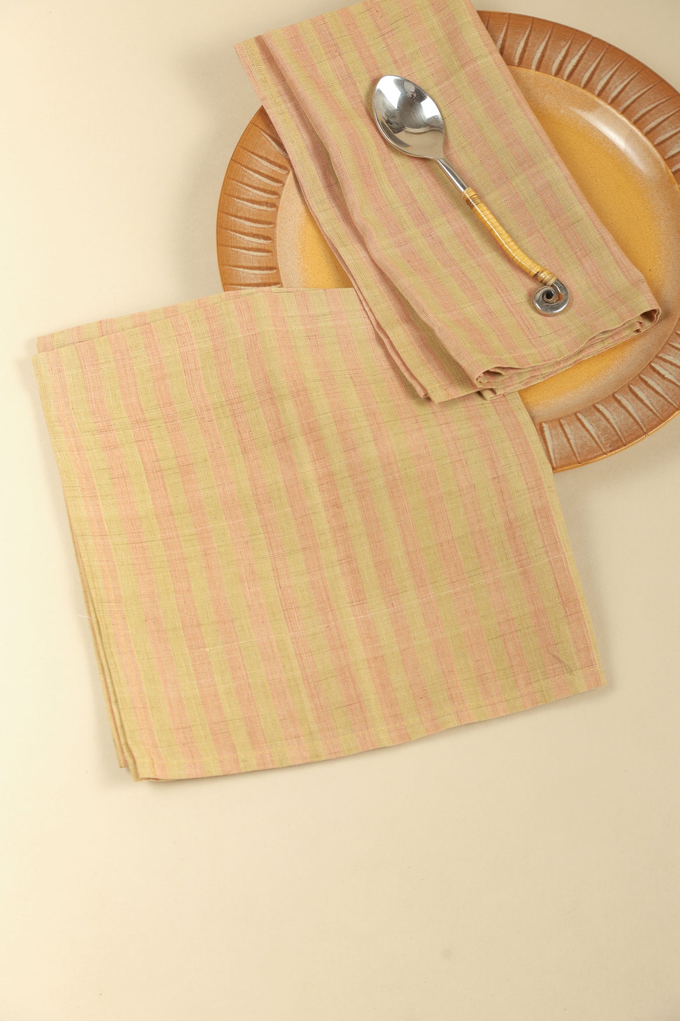 Terracota Stripes Handwoven Napkins, Set of 4