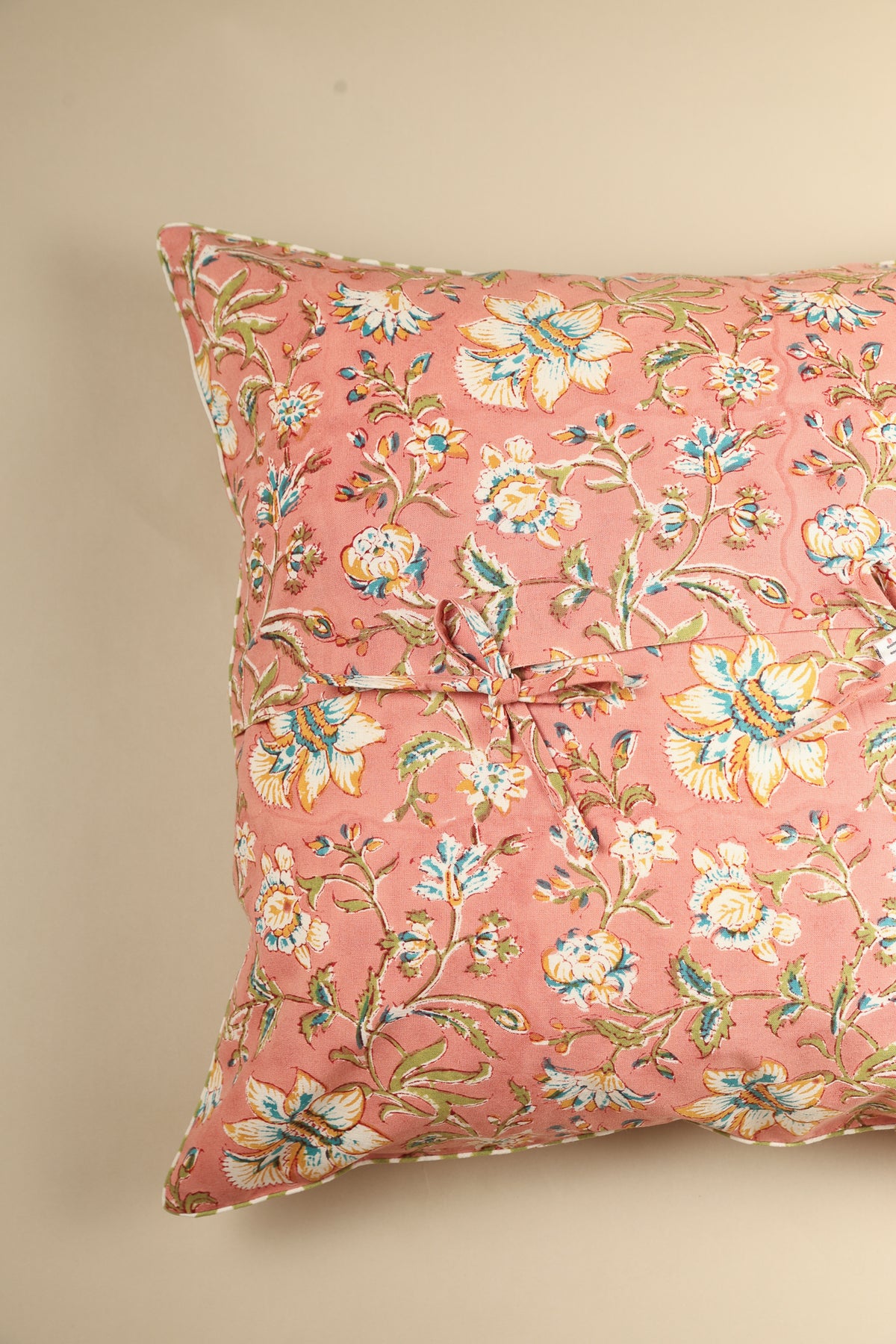 Coral Spring Block Print Pillow