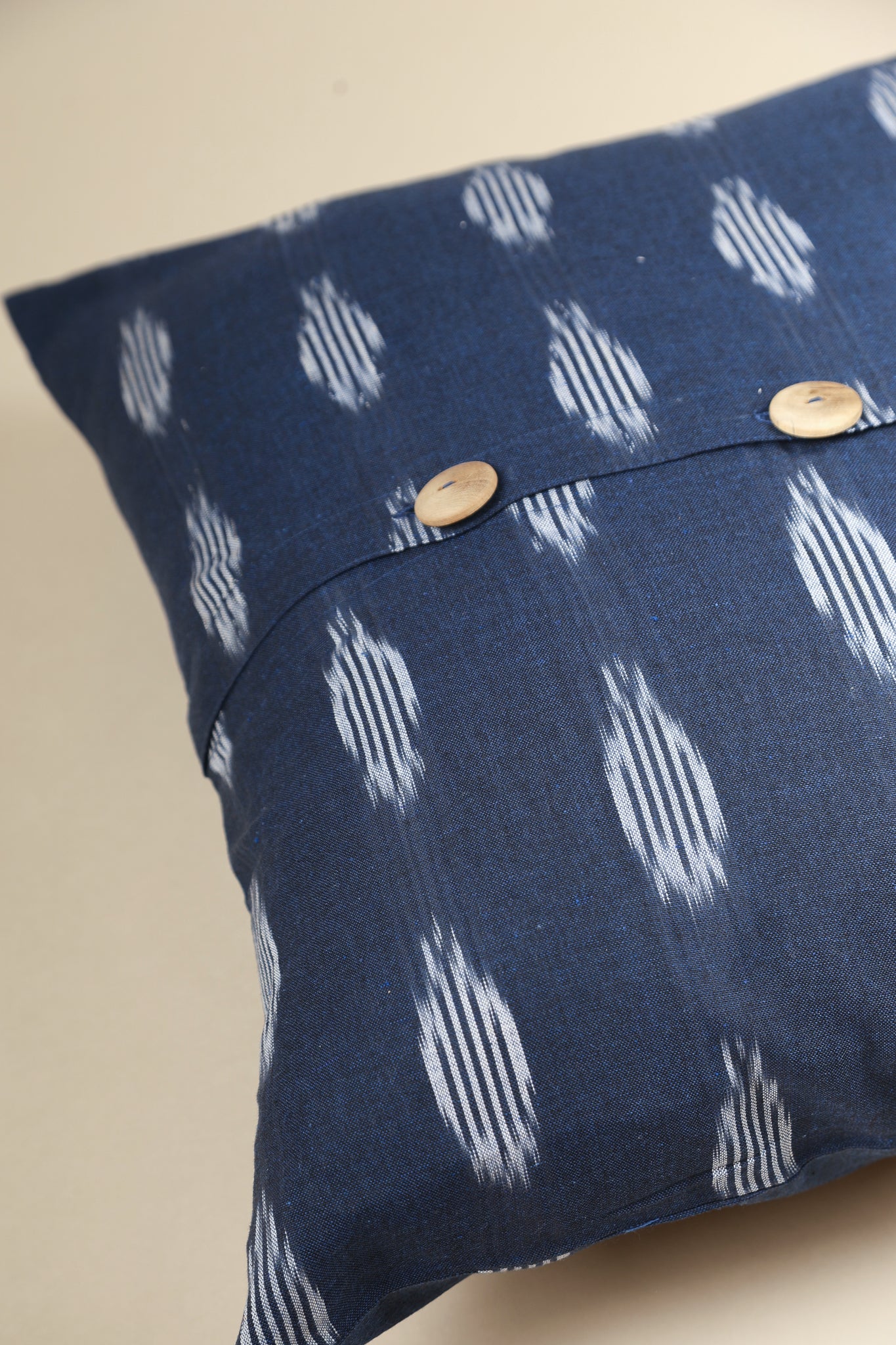 Midnight Blue Handwoven Ikat Pillow