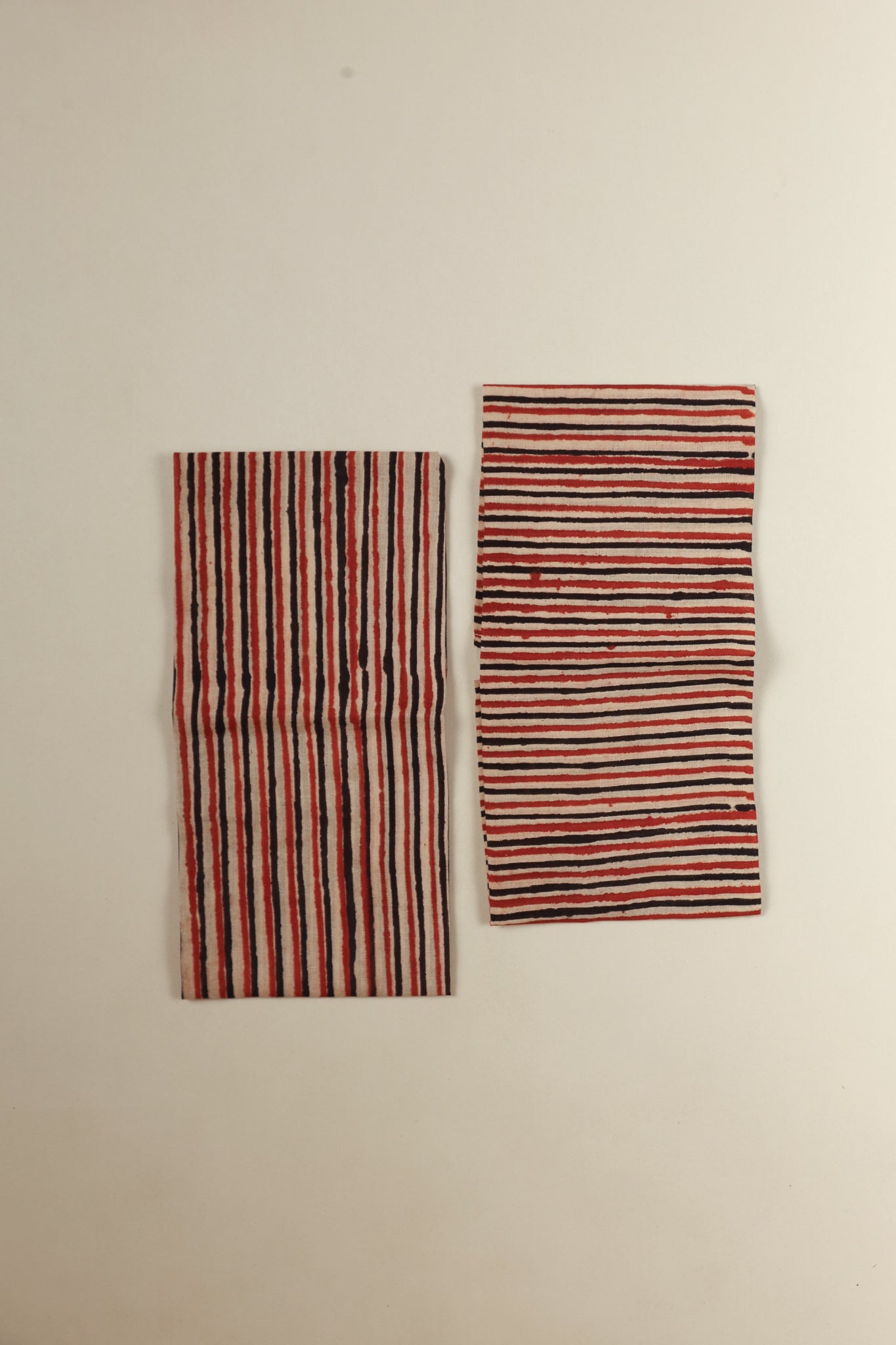 Rustic Stripes Block Print Napkins, Set of 4