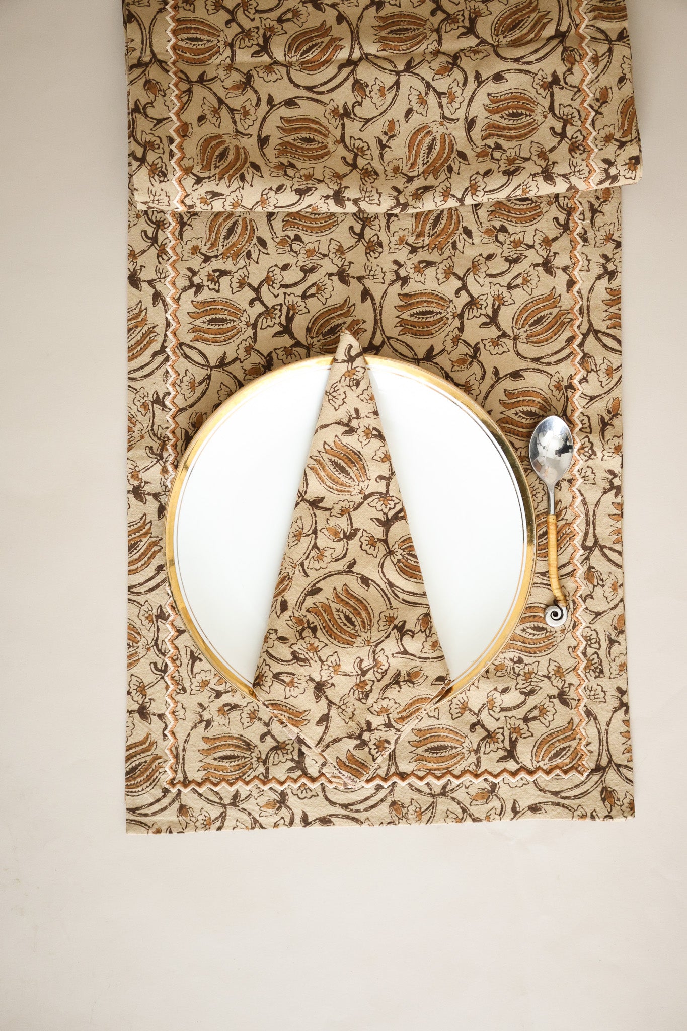 Honey Bloom Kalamkari Table Runner