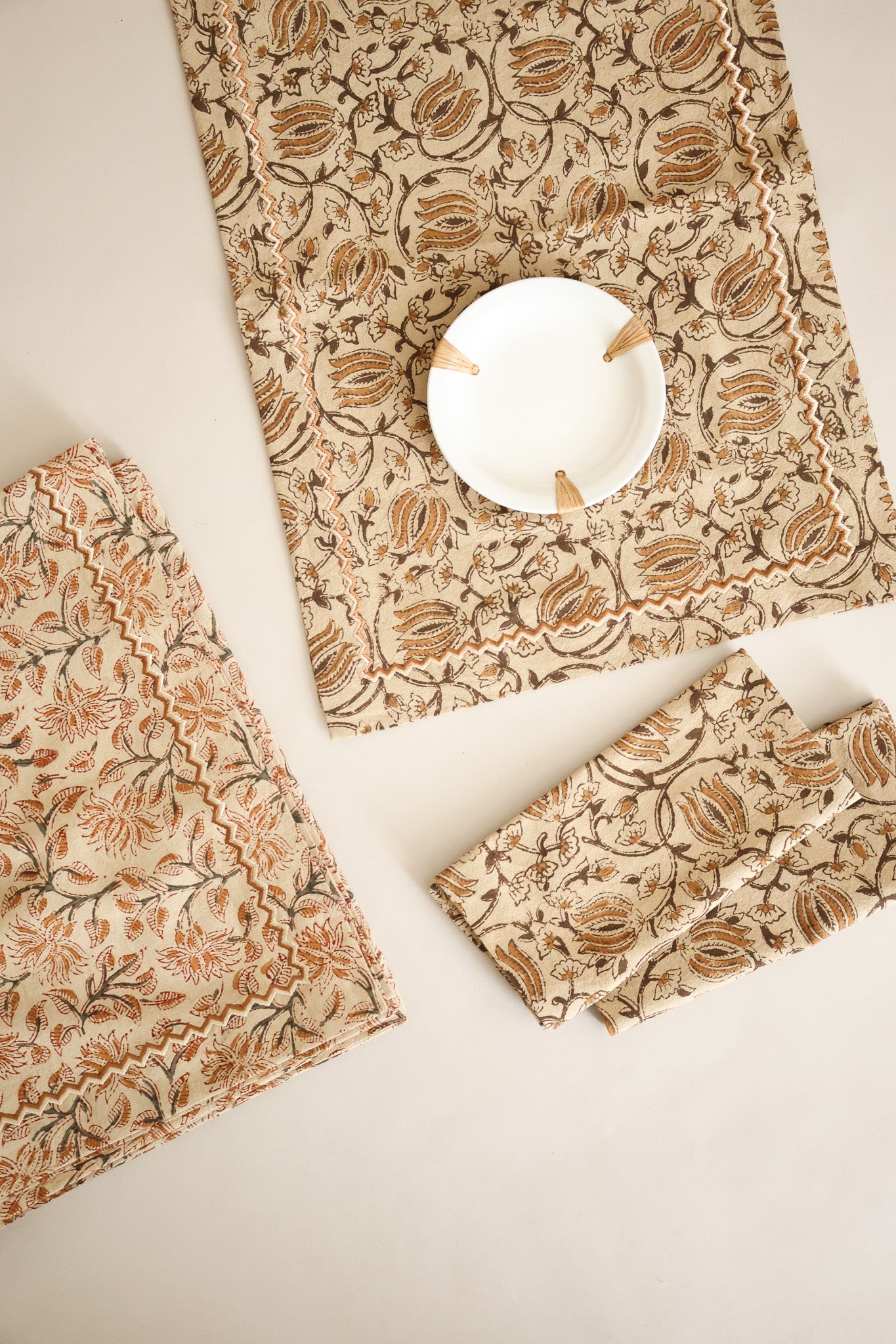 Honey Bloom Kalamkari Table Runner