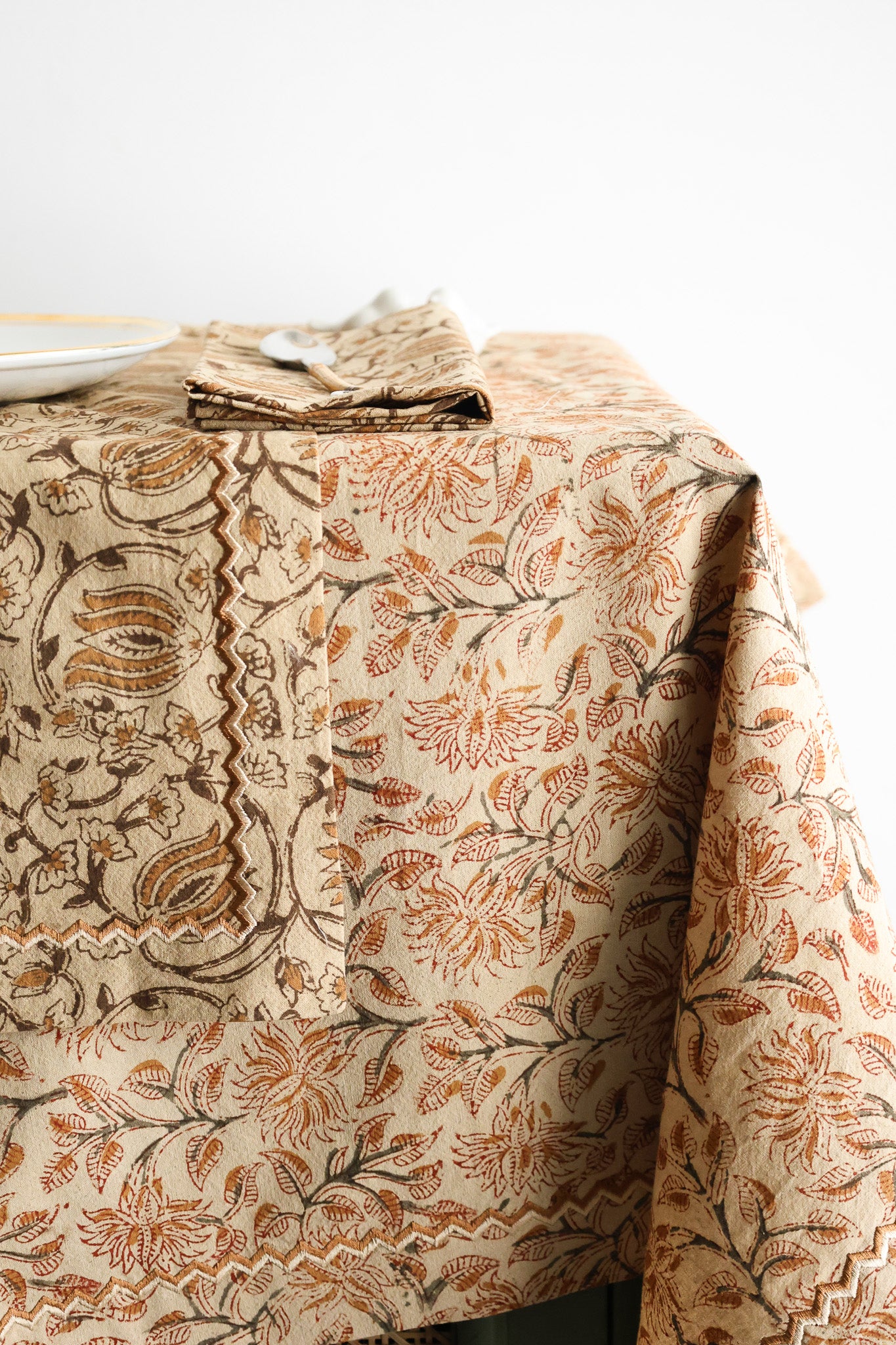 Ochre Grove Kalamkari Table Cloth