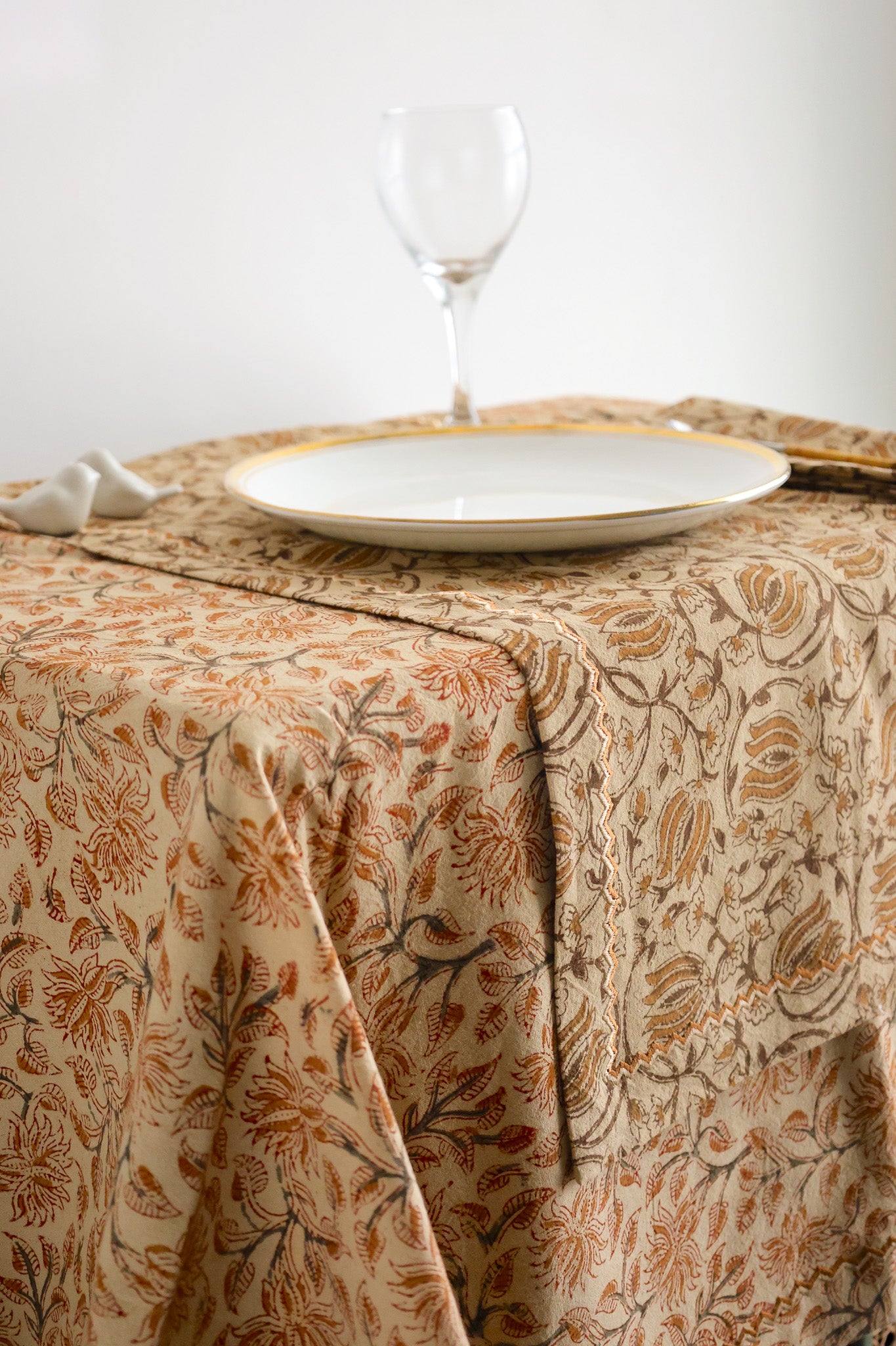 Ochre Grove Kalamkari Table Cloth