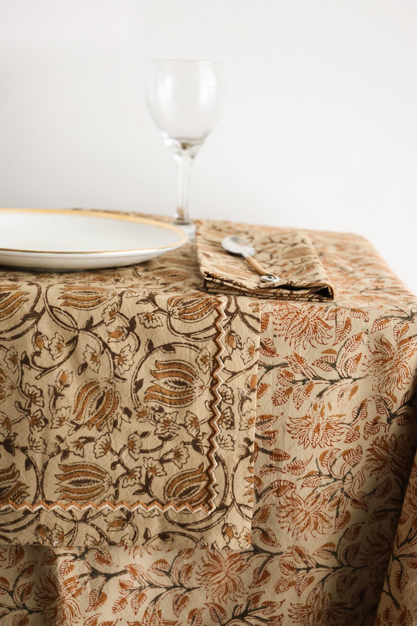 Ochre Grove Kalamkari Table Cloth