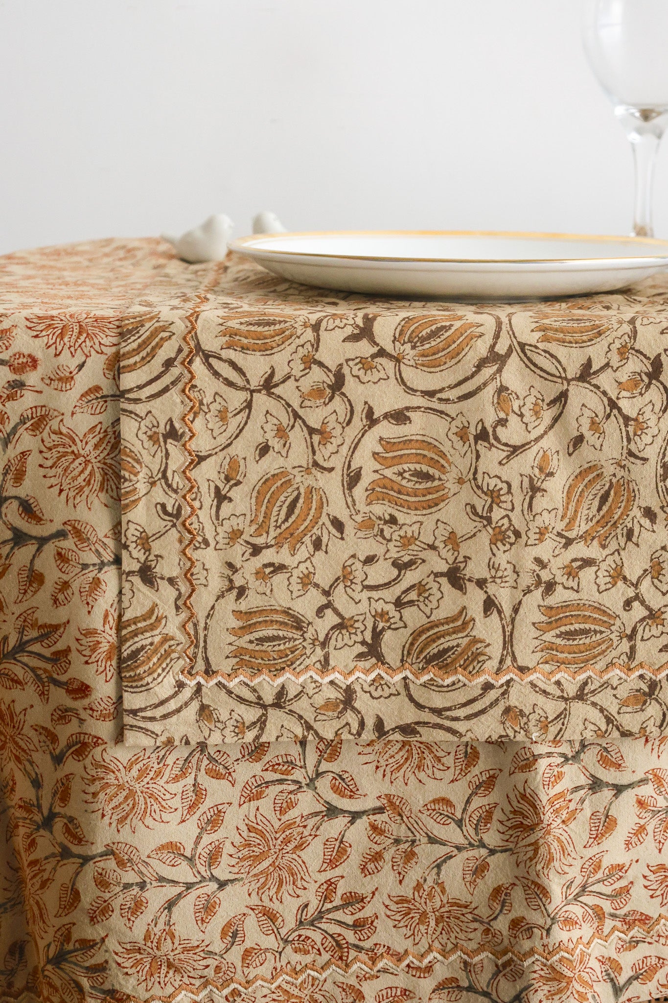 Honey Bloom Kalamkari Table Runner