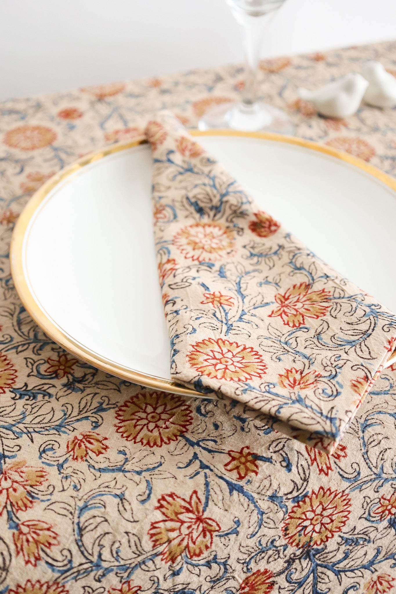 Sunset Horizon Kalamkari Napkins, Set of 4