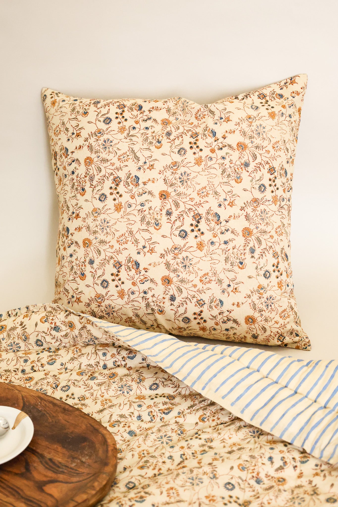 Wildflower Vines Kalamkari Pillow