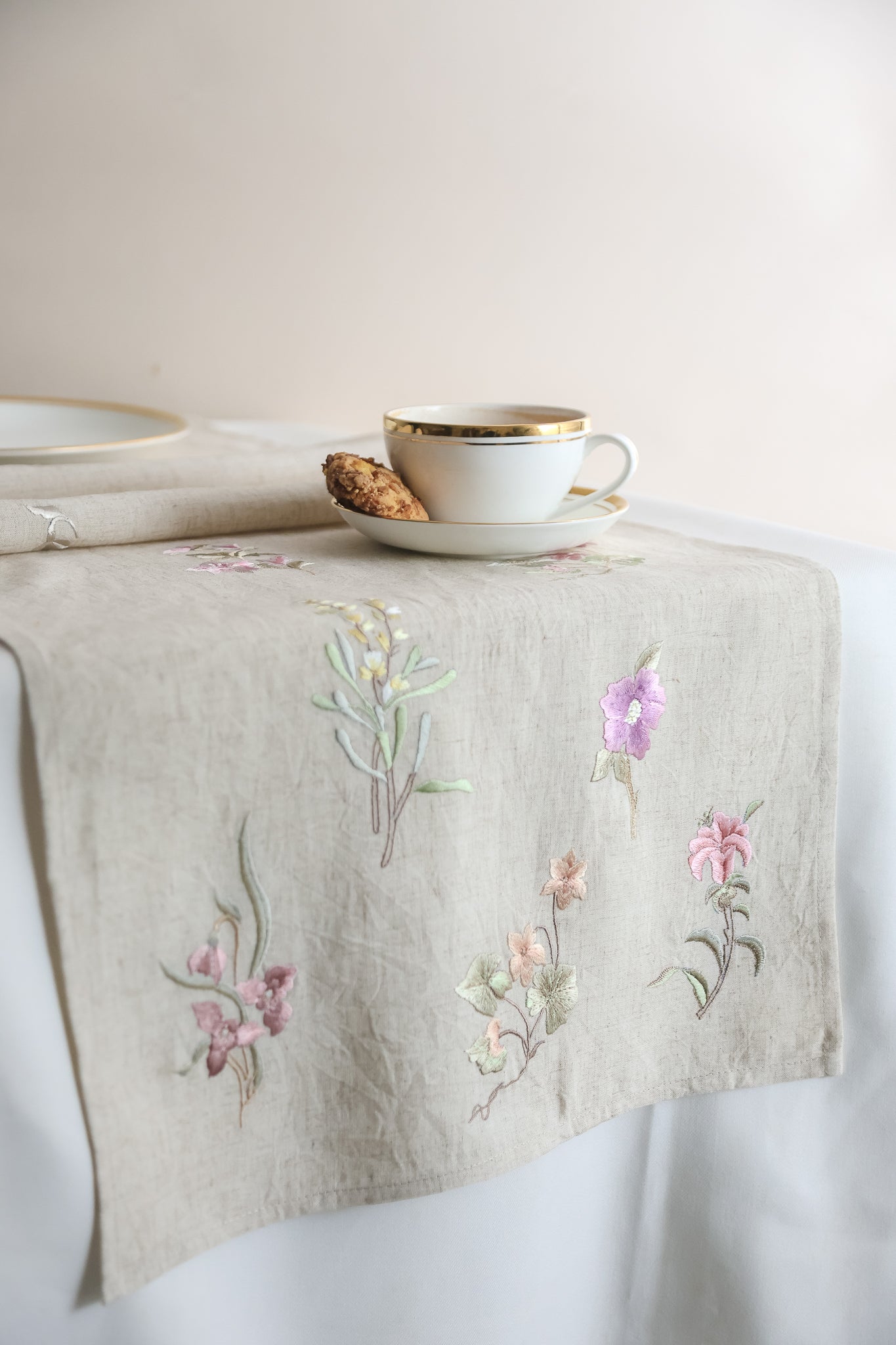 Enchanted Garden Embroidered Table Runner