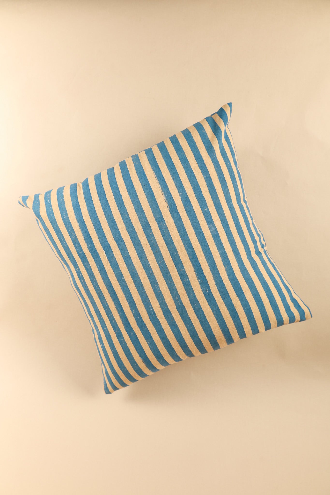 Oh! Stripes (Blue) Block Print Pillow Cover