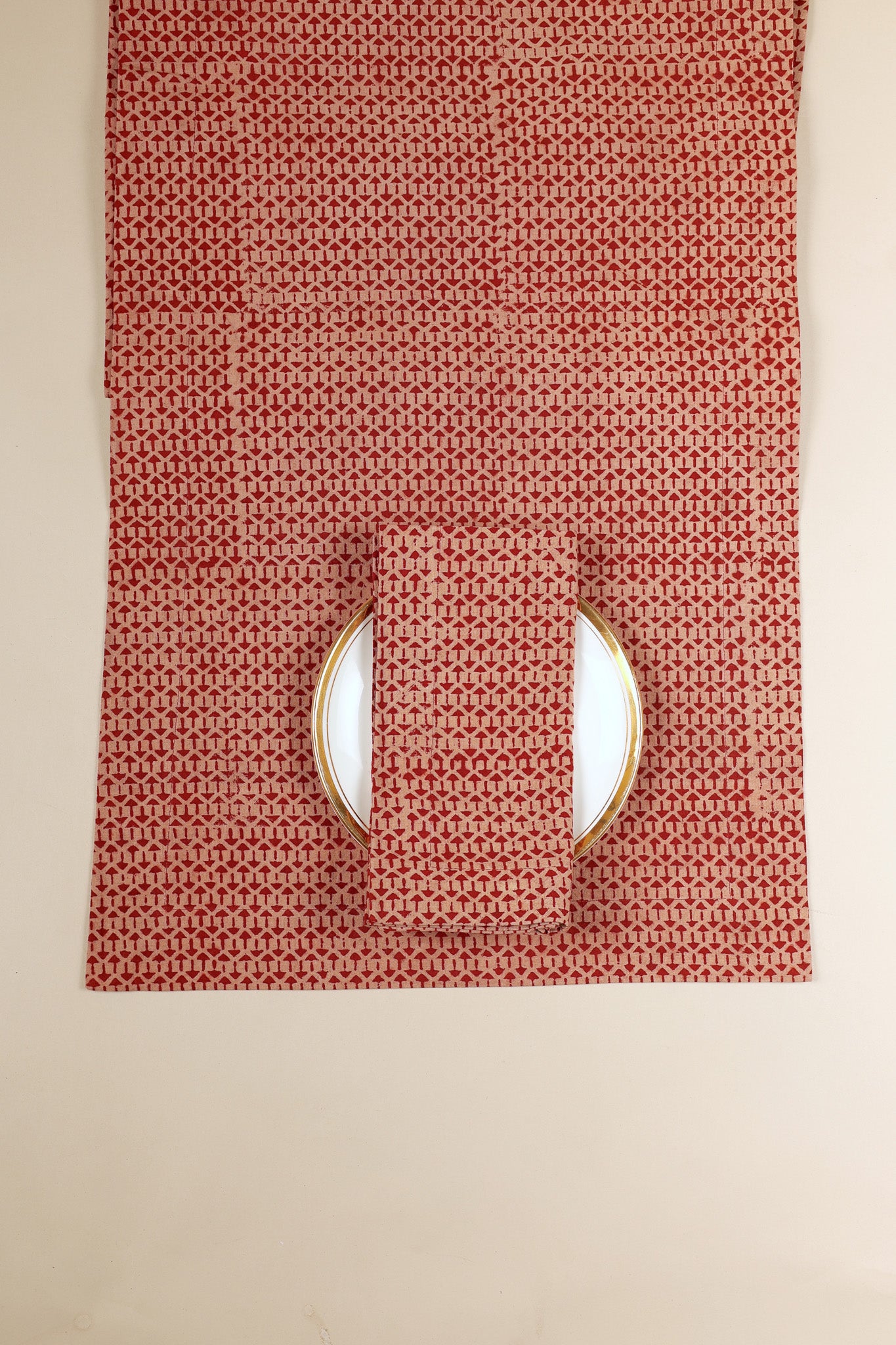 Crimson Dust Kalamkari Table Runner