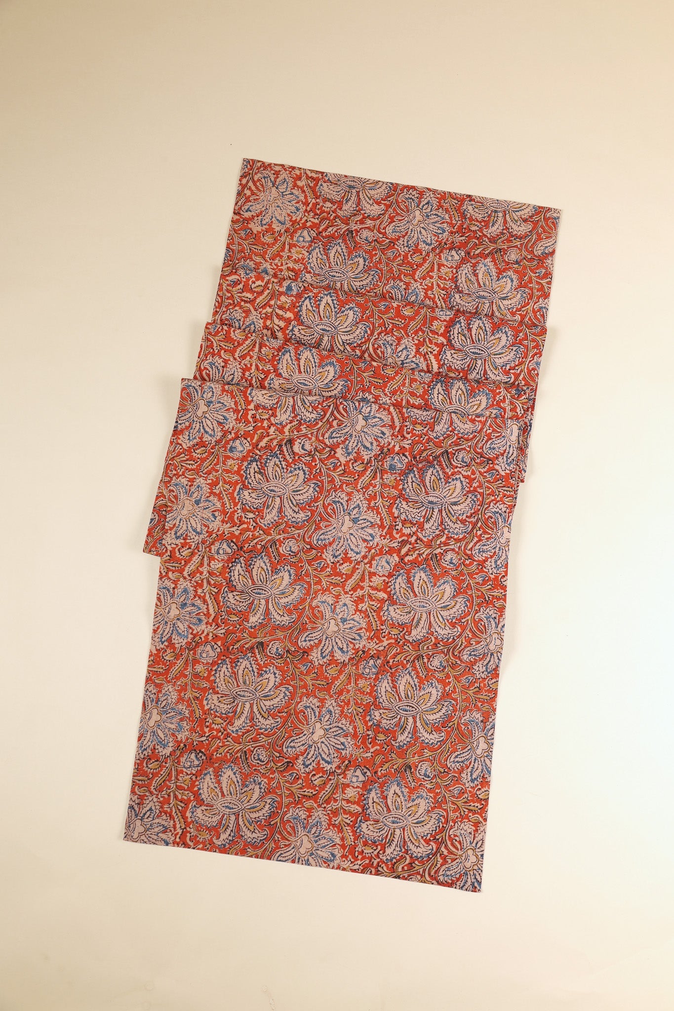 Sienna Blossom Kalamkari Table Runner