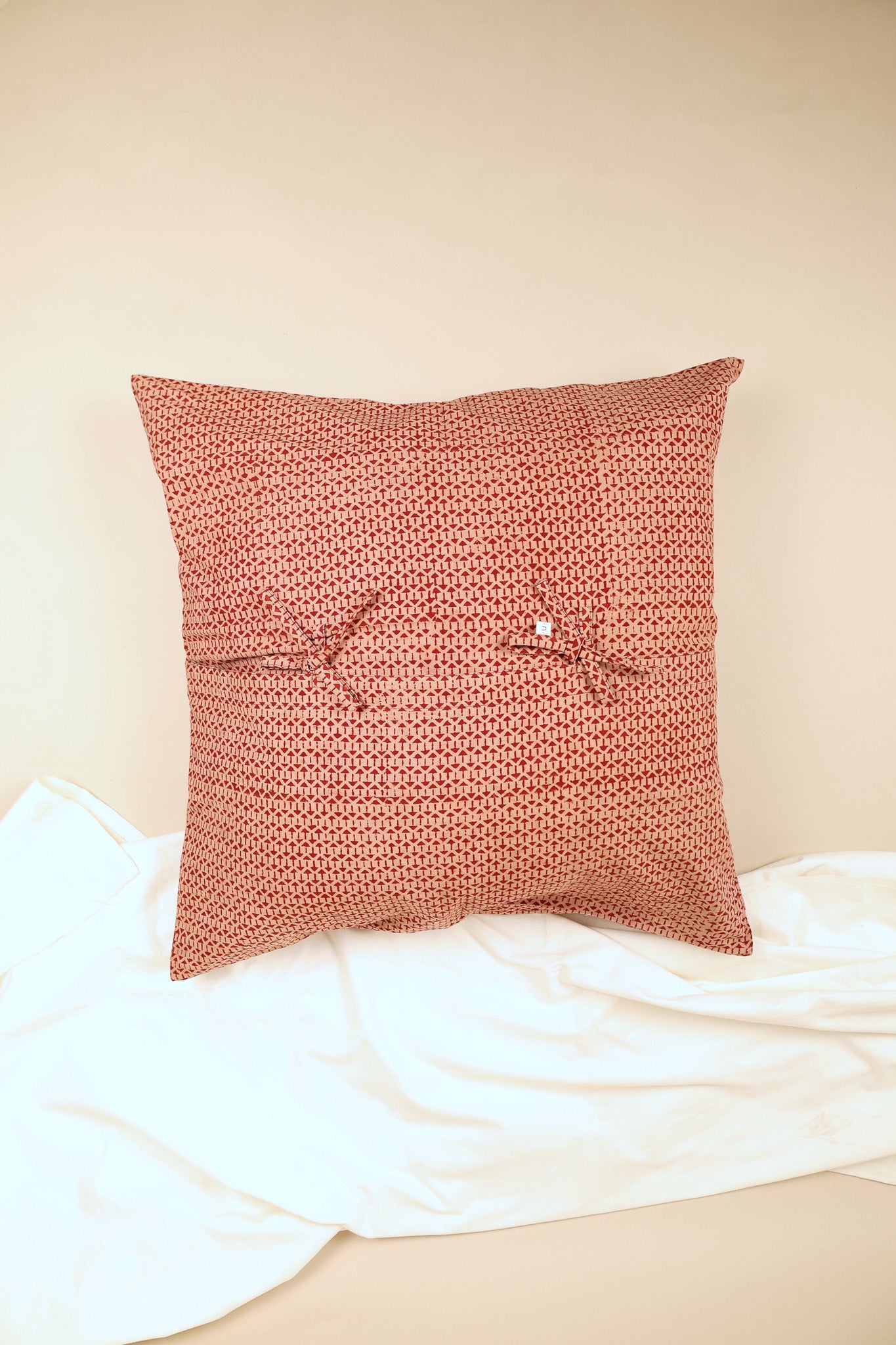 Crimson Dust Kalamkari Pillow
