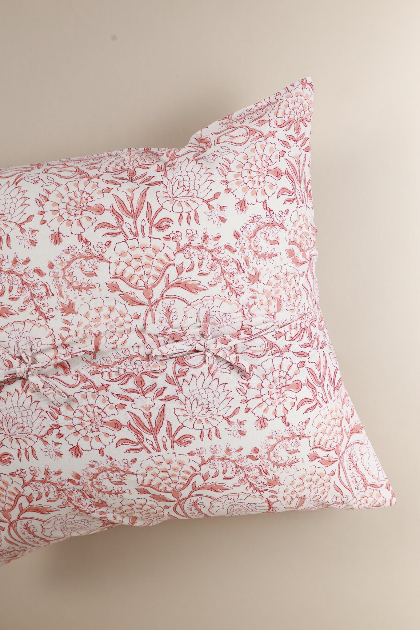 Blush Meadow Hand Block Print Pillow