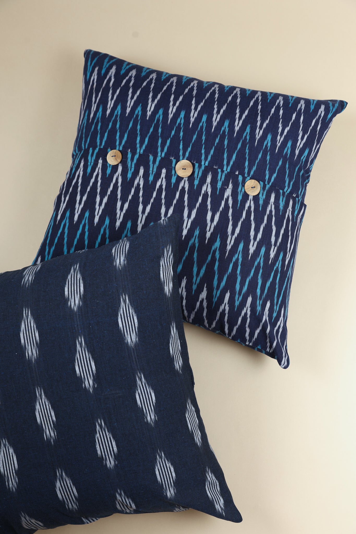 Midnight Blue Handwoven Ikat Pillow