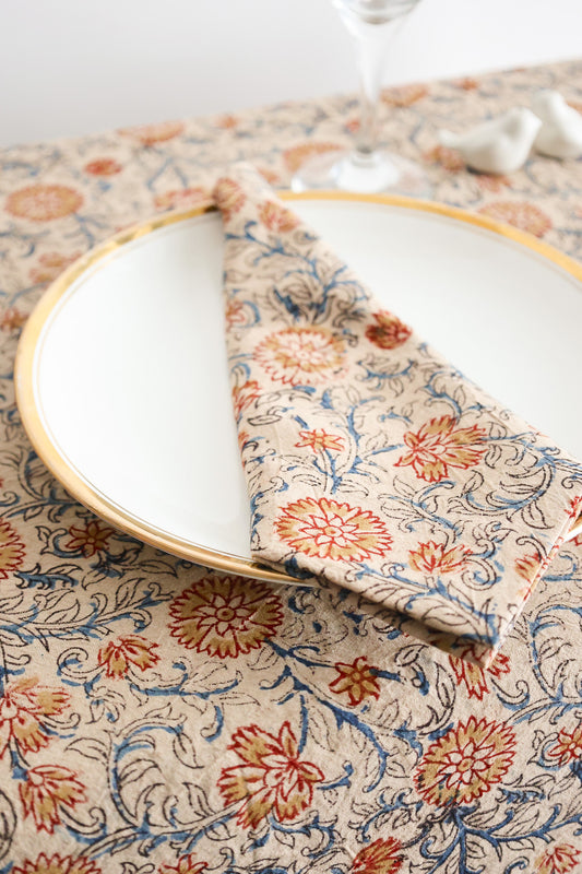 Sunset Horizon Kalamkari Napkins, Set of 4