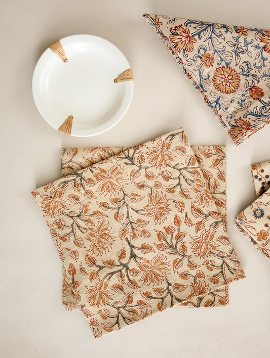 Ochre Grove Kalamkari Napkins, Set of 4
