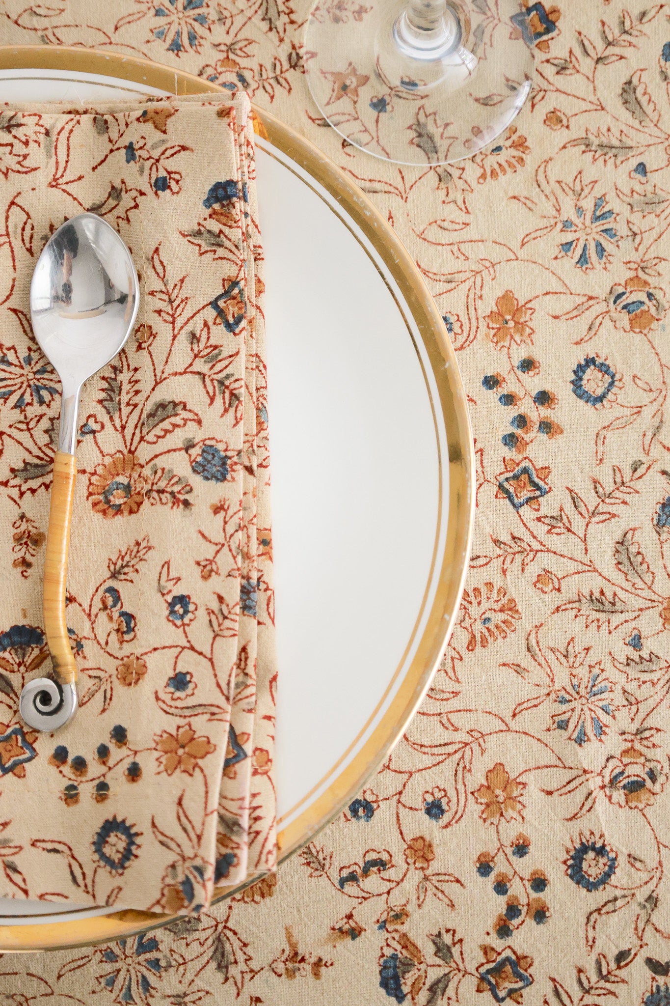Wildflower Vines Kalamkari Handcrafted Napkins