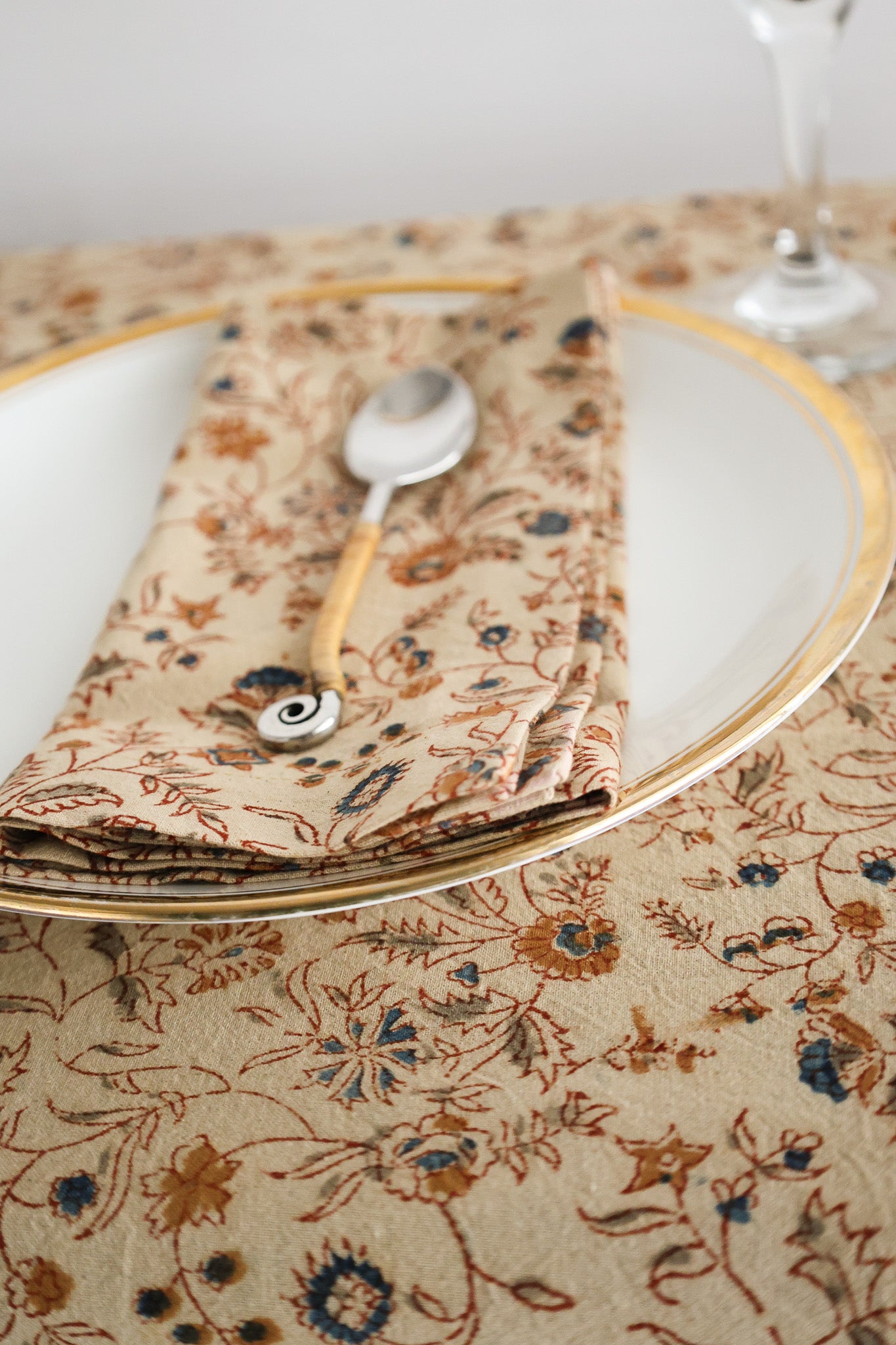 Wildflower Vines Kalamkari Handcrafted Napkins