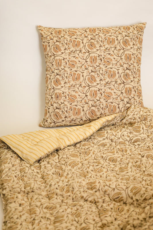 Honey Bloom Kalamkari Pillow