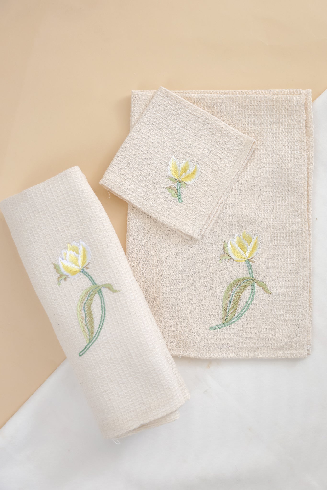 Ensemble de serviettes à pétales de limonade