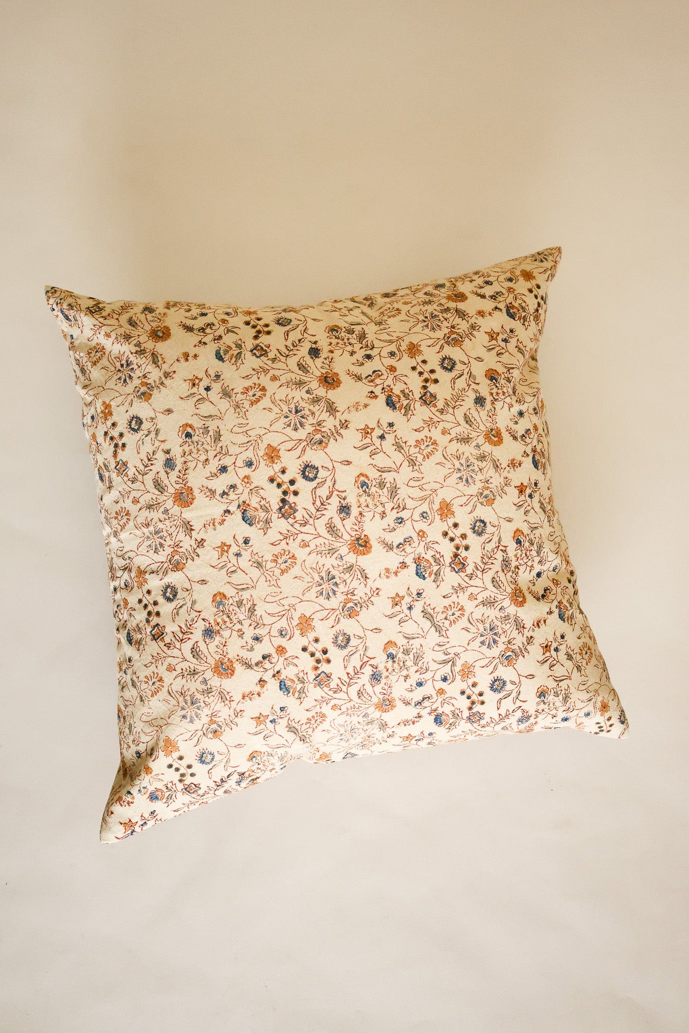 Wildflower Vines Kalamkari Handcrafted Pillow Cover
