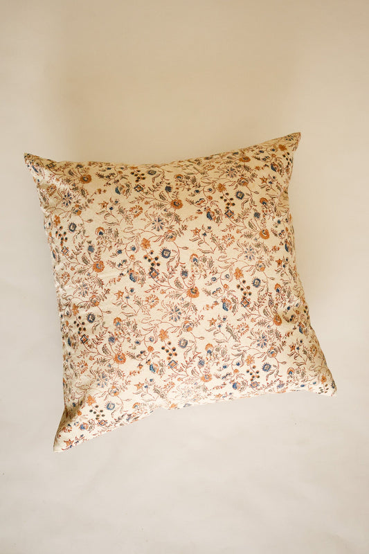 Wildflower Vines Kalamkari Handcrafted Pillow Cover