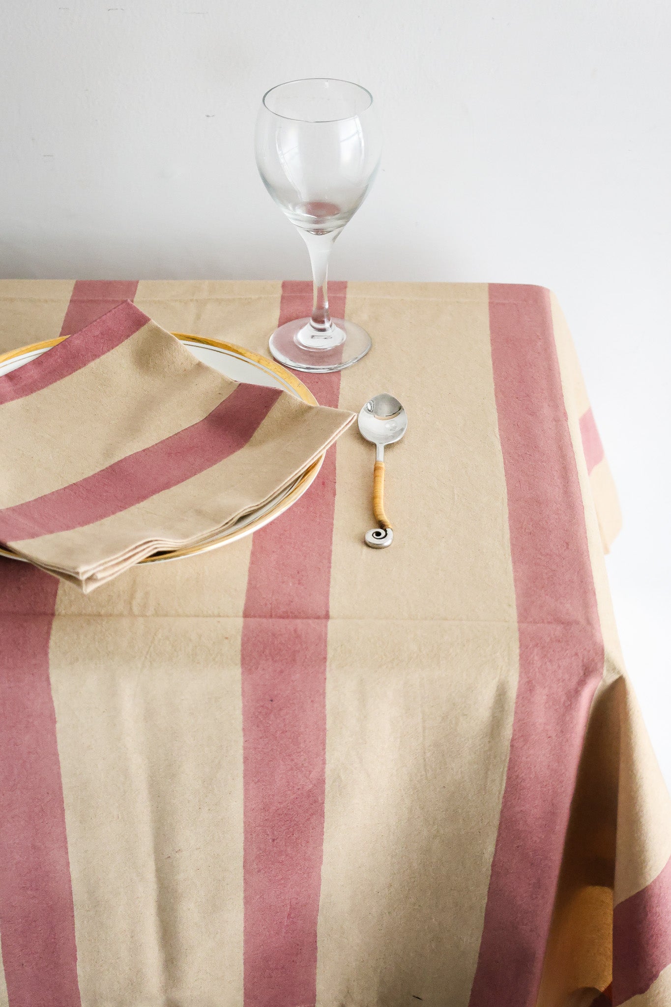 Oh! Stripes (Rose) Block Print Napkins