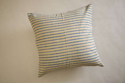 Oh! Stripes (Blue) Block Print Pillow