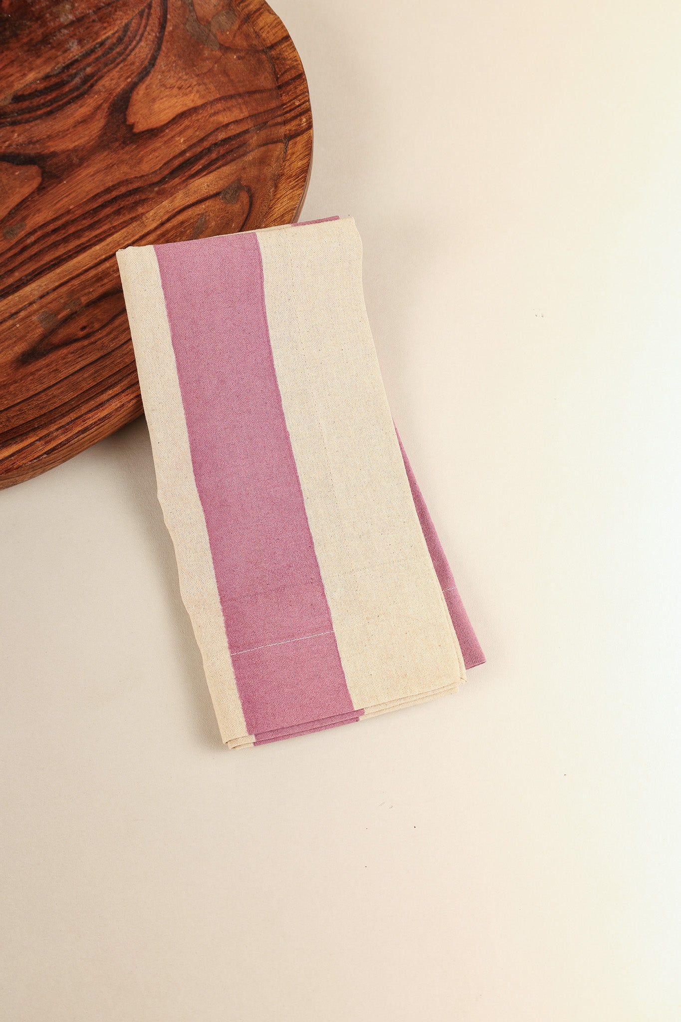 Oh! Stripes (Rose) Block Print Napkins, Set of 4