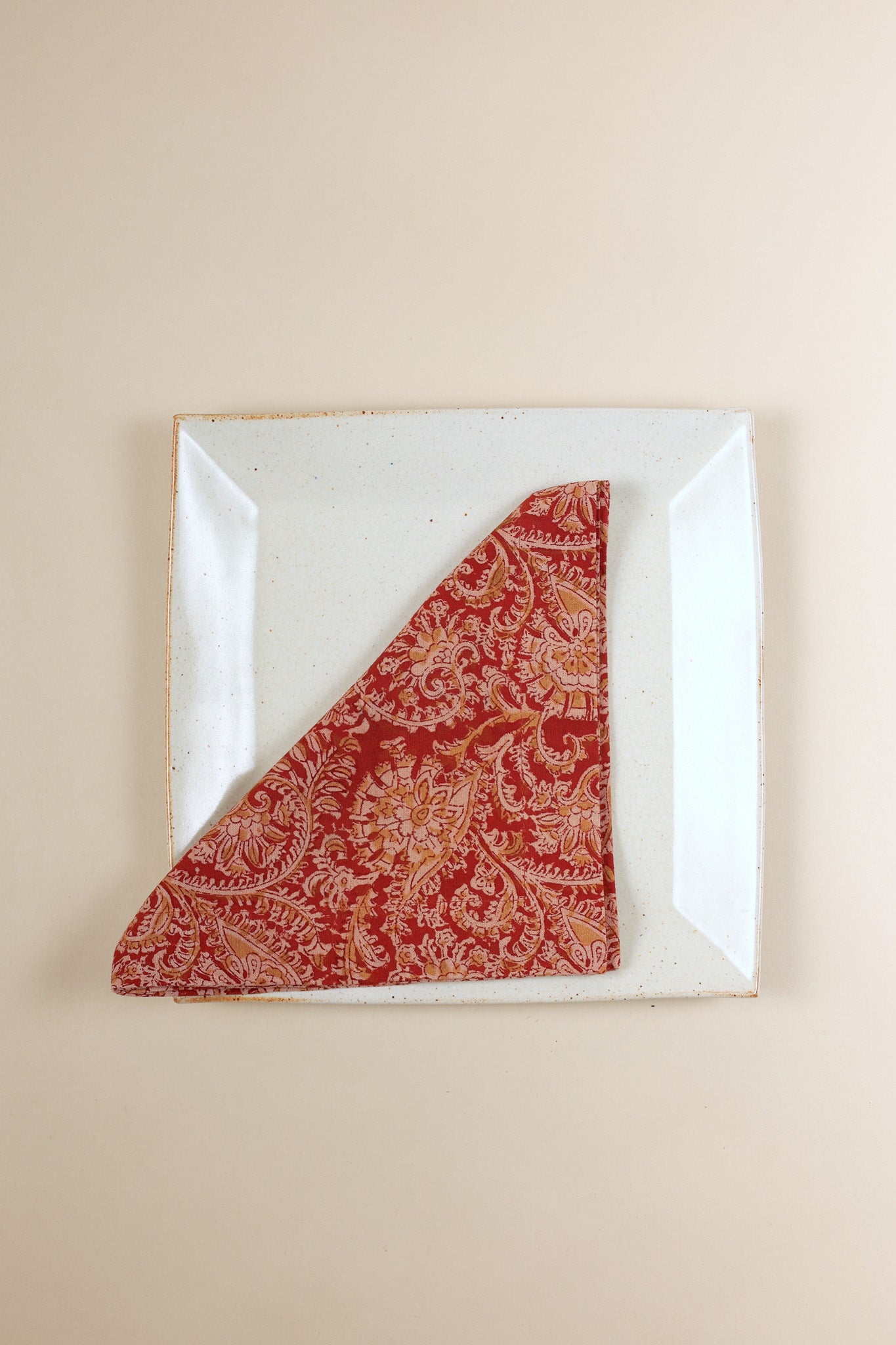 Scarlet Echo Kalamkari Napkins, Set of 4