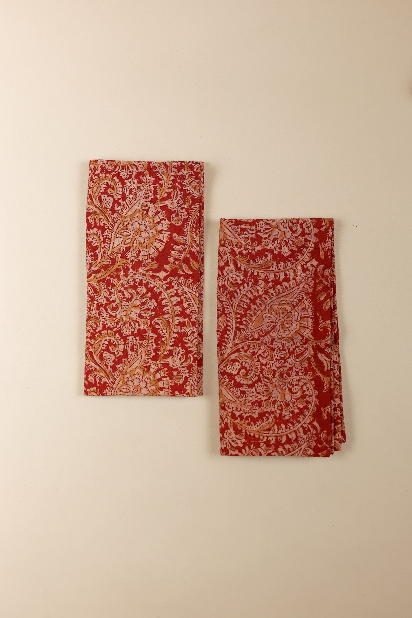 Scarlet Echo Kalamkari Napkins, Set of 4