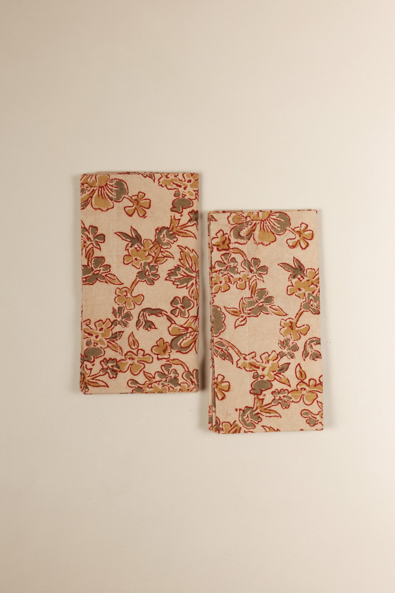 Autumn Whisper Kalamkari Napkins, Set of 4