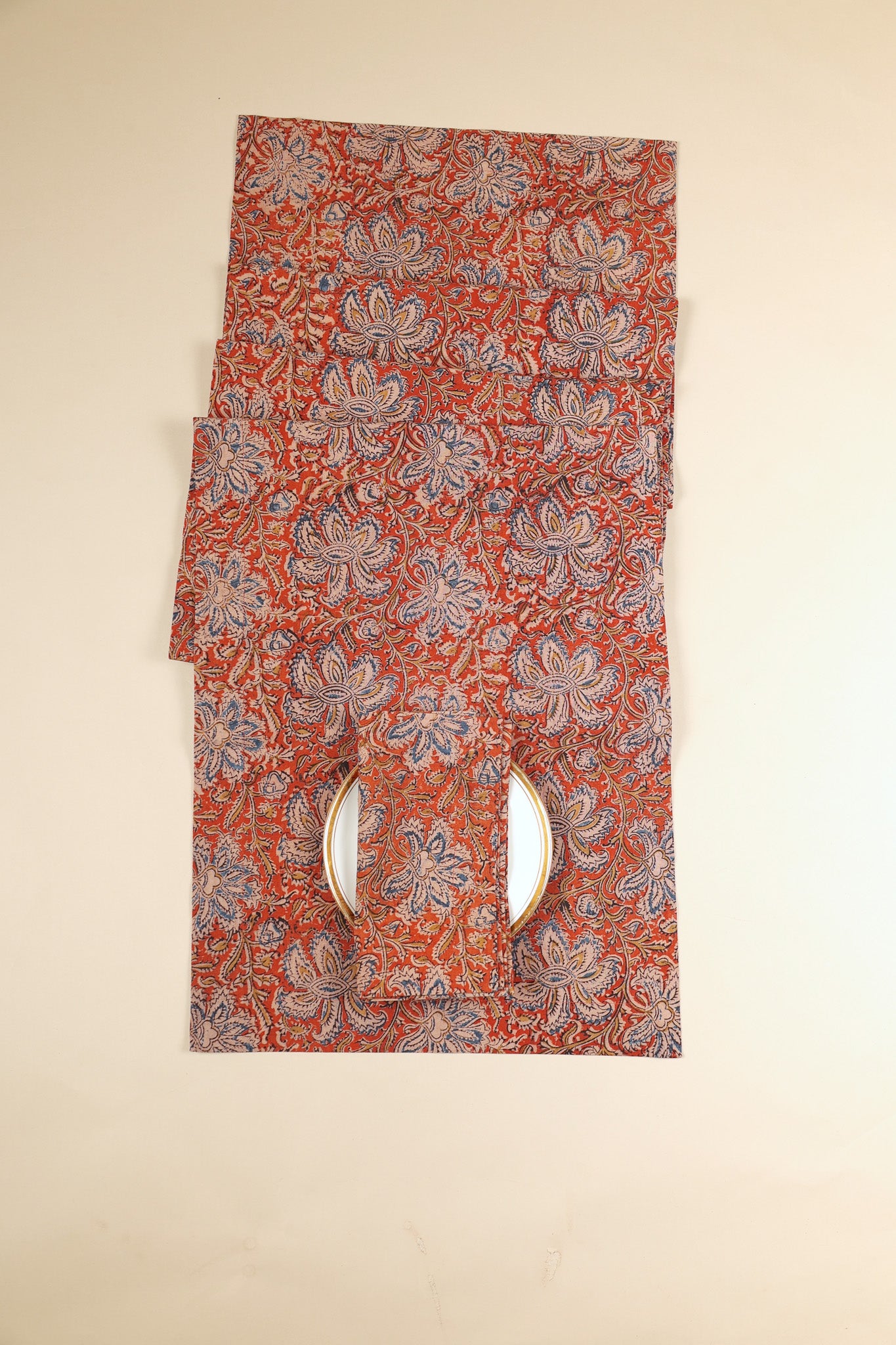 Sienna Blossom Kalamkari Table Runner