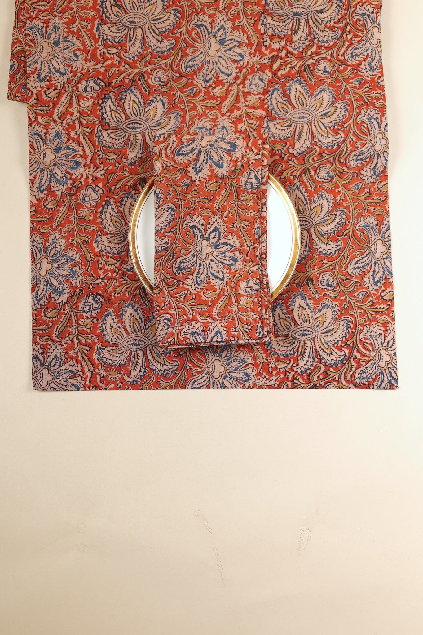 Sienna Blossom Kalamkari Table Runner