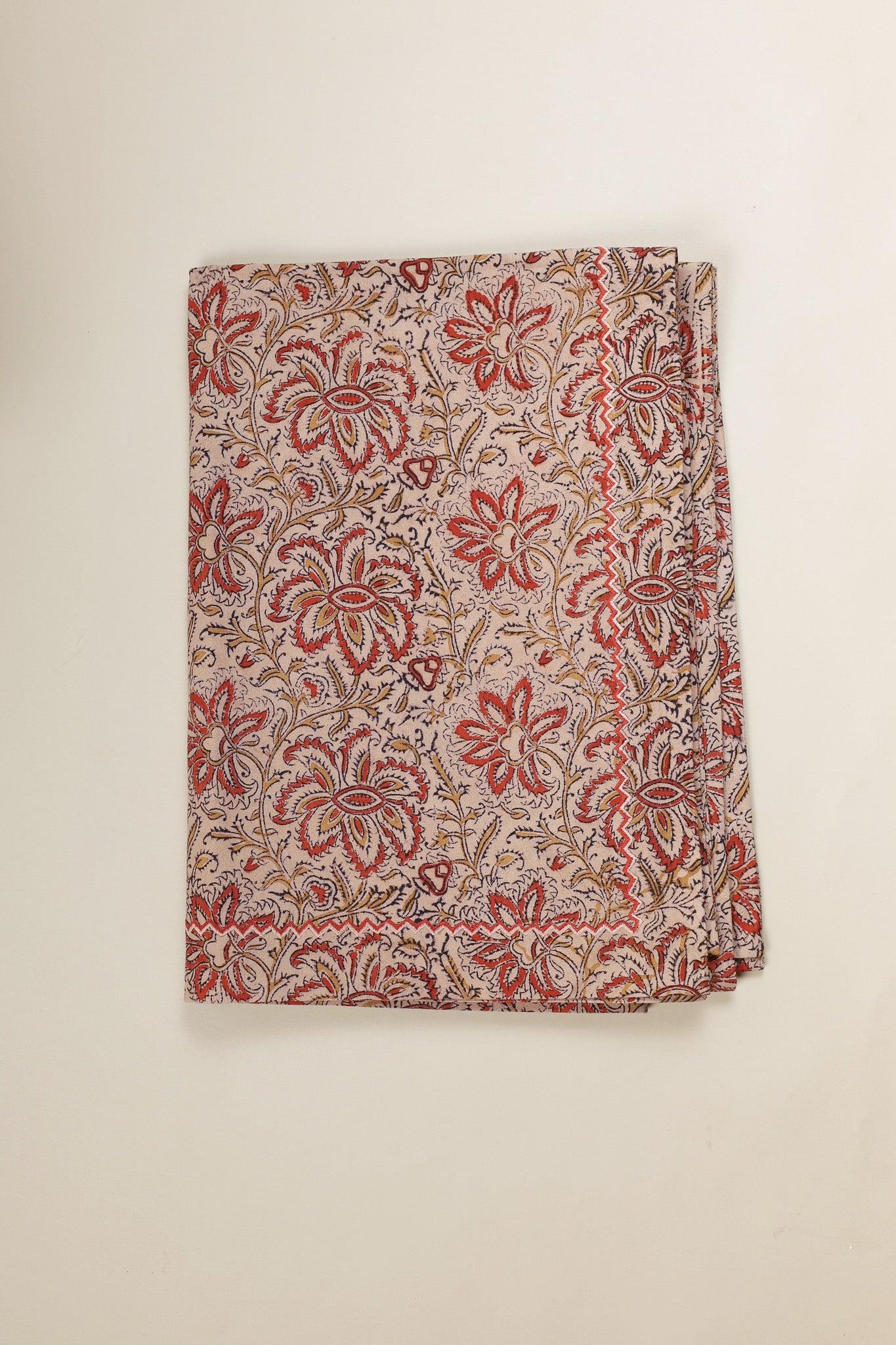 Amber Bloom Kalamkari Tablecloth