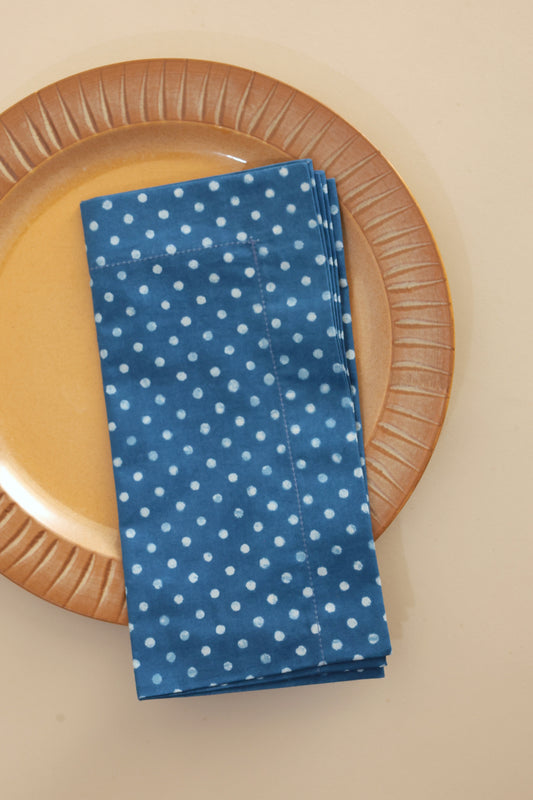 Neel Speckle Indigo  Napkins, Set of 4