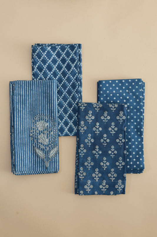 Blue Murmur Indigo  Napkins, Set of 4