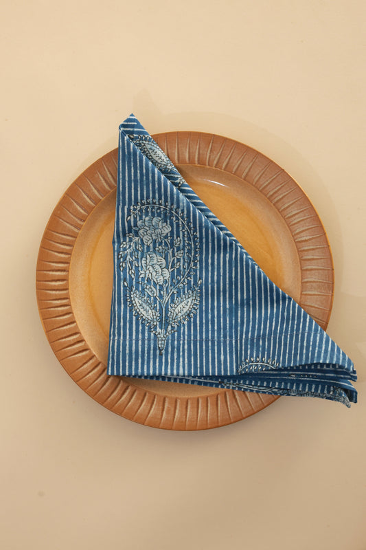 Ink Garden Indigo  Napkins, Set of 4