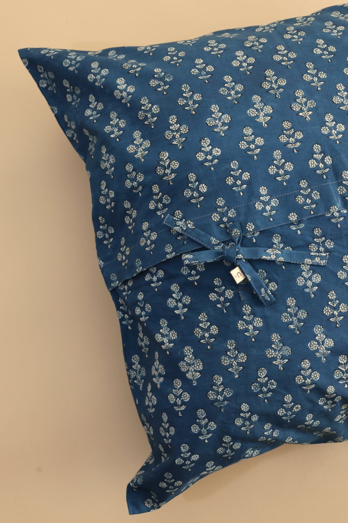 Blue Murmur Indigo Block Print Pillow