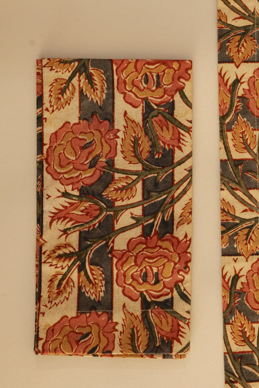 Heritage Floral Kalamkari Napkins, Set of 4
