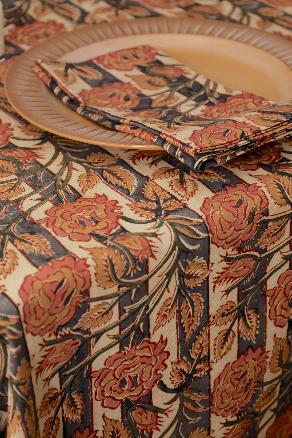 Heritage Floral Kalamkari Napkins, Set of 4