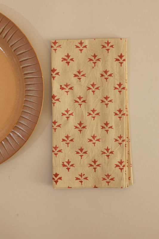 Silent Breeze Kalamkari Napkins, Set of 4