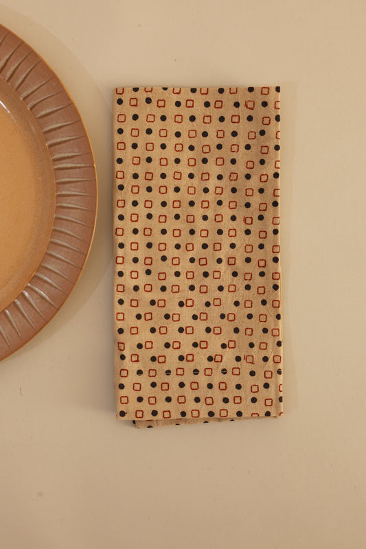 Soft Field Kalamkari Napkins, Set of 4