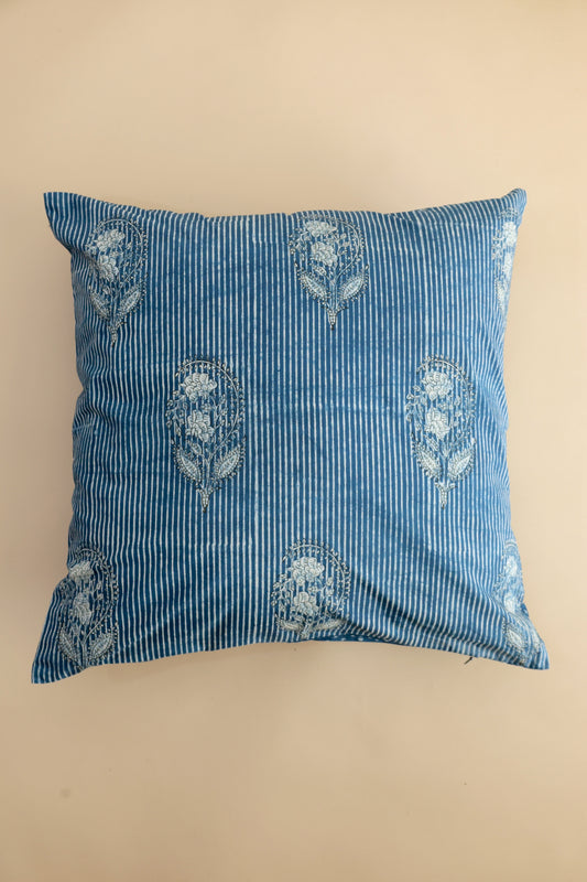 Ink Garden Indigo Block Print Pillow