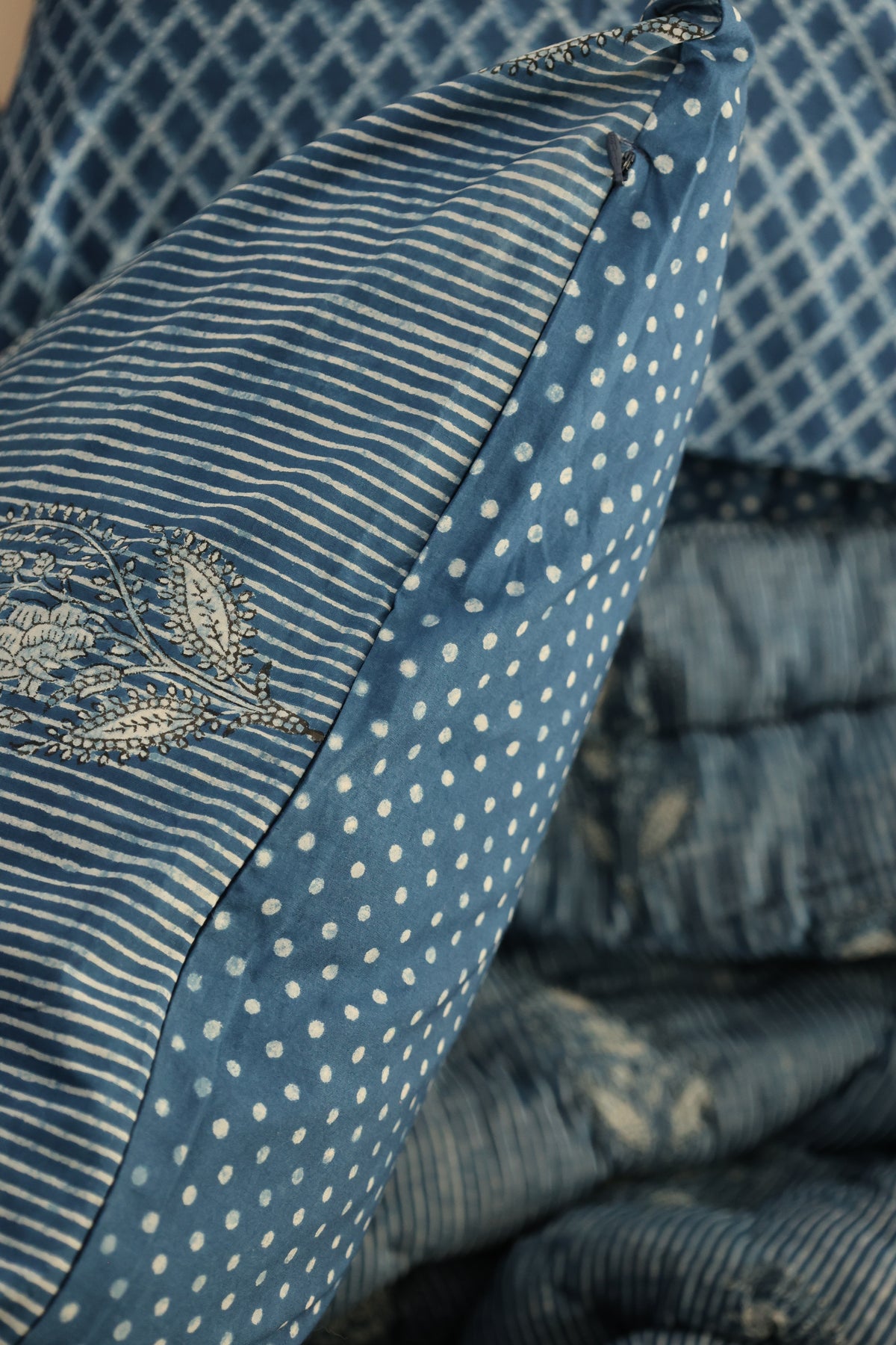Ink Garden Indigo Block Print Pillow