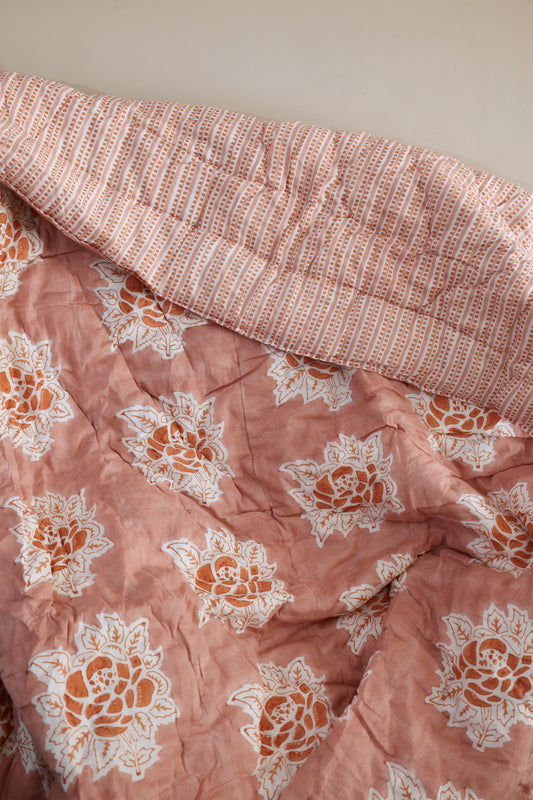 Everything Rose Block Print Quilt