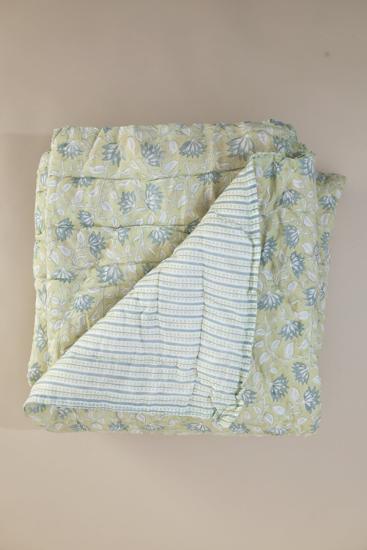 Sage Vines Block Print Quilt
